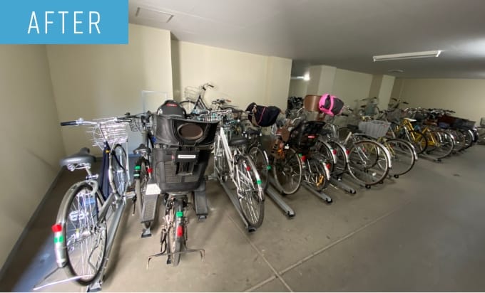 電動自転車対応スライド式自転車ラックをマンション駐輪場に導入