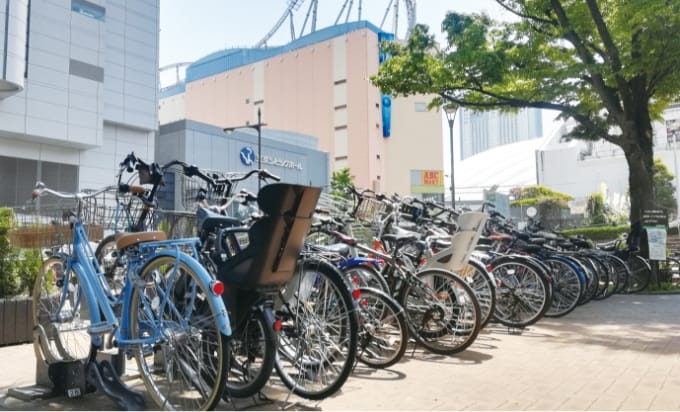 駐輪場システムの導入で、駐輪場を無人化した文京区の礫川公園前一時利用制自転車駐車場