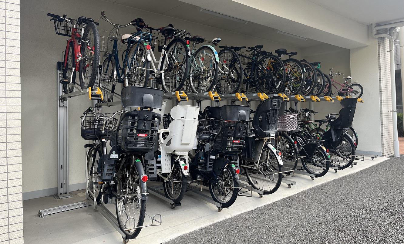 画像：マンションの2段式駐輪場を電動自転車対応へ