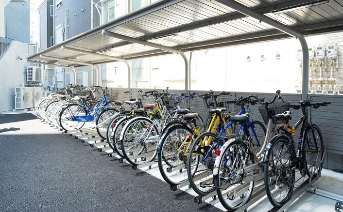 川崎市某マンション駐輪場に、スライド式自転車ラック：AR-SFを導入。