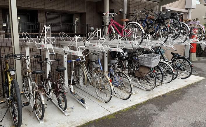 横浜市某マンション駐輪場に、2段式自転車ラック：BC-W-1GHを導入。