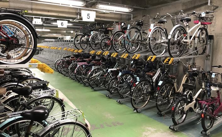 高槻駅北地下自転車駐車場に、垂直2段式自転車ラック：BC-W-ARSを導入。