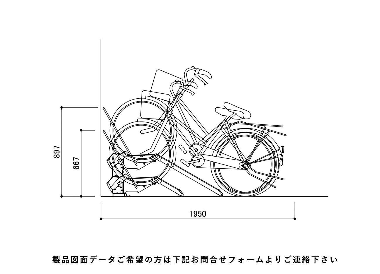 駐輪機：CL600の駐輪場断面図。