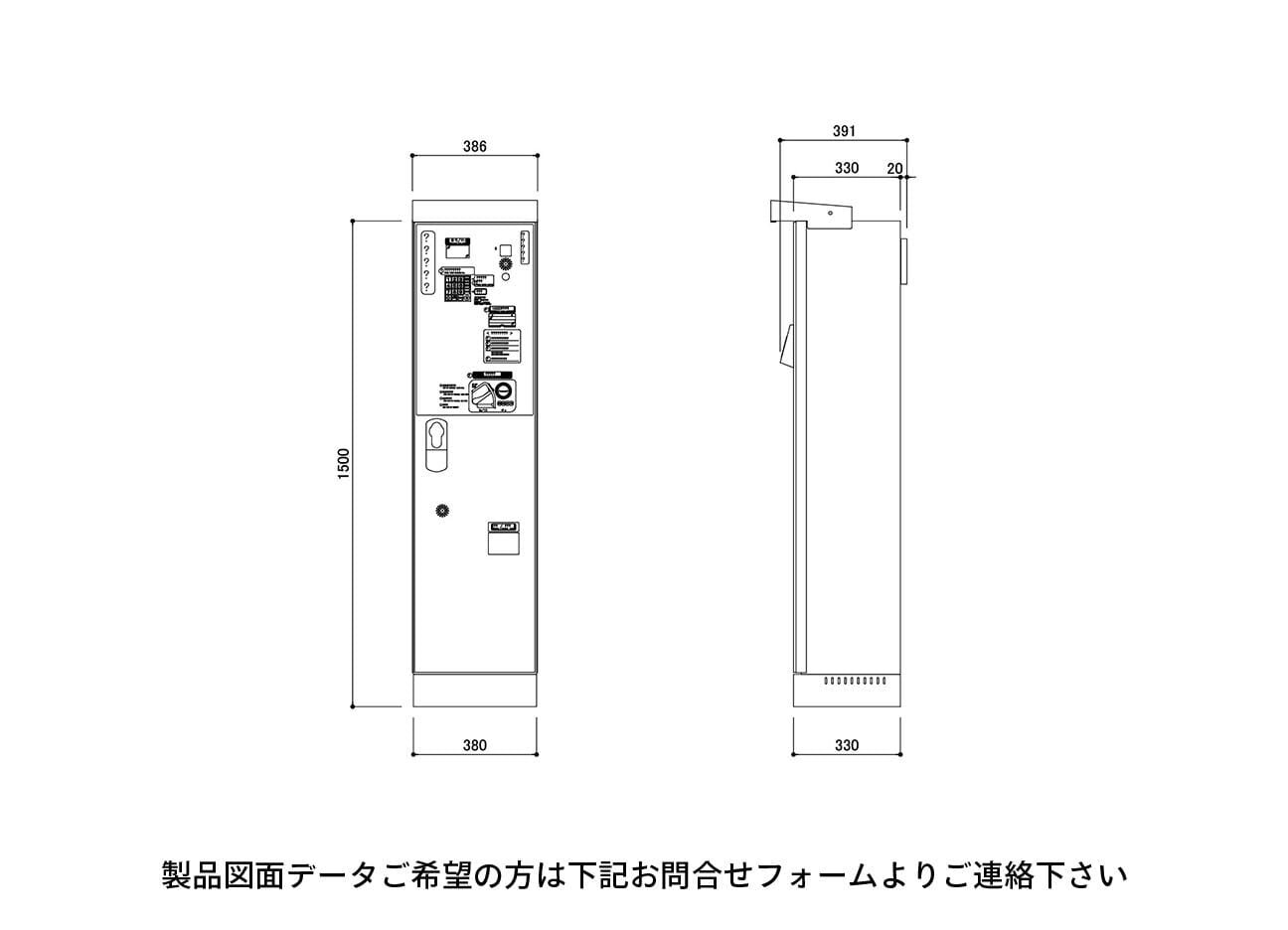 精算機：DCR-7000の駐輪場設計図面。