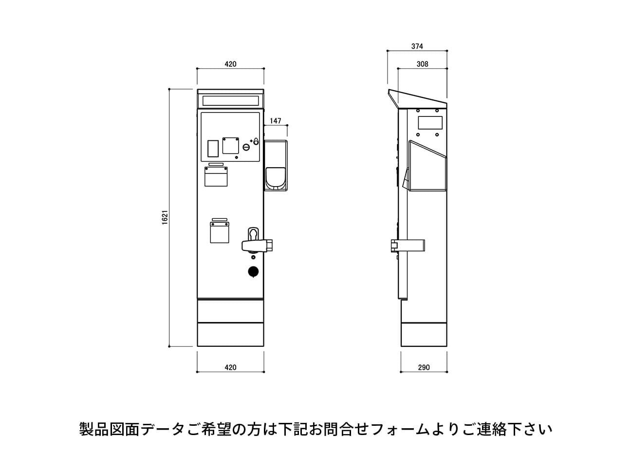 精算機：ES-400の対応駐輪機の駐輪場設計図面。