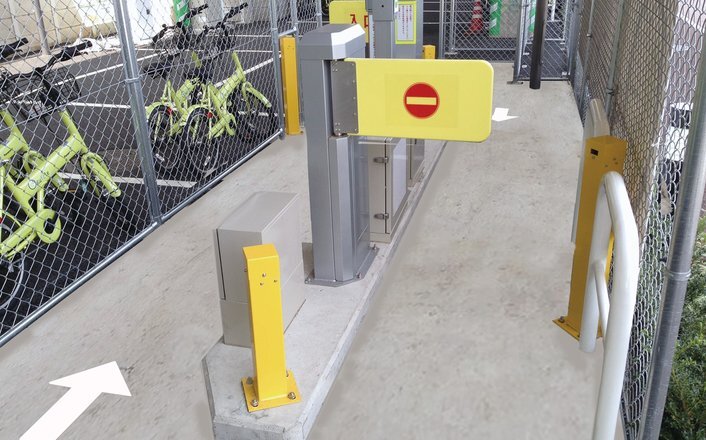 ゲート式駐輪場：SCGT100の写真。