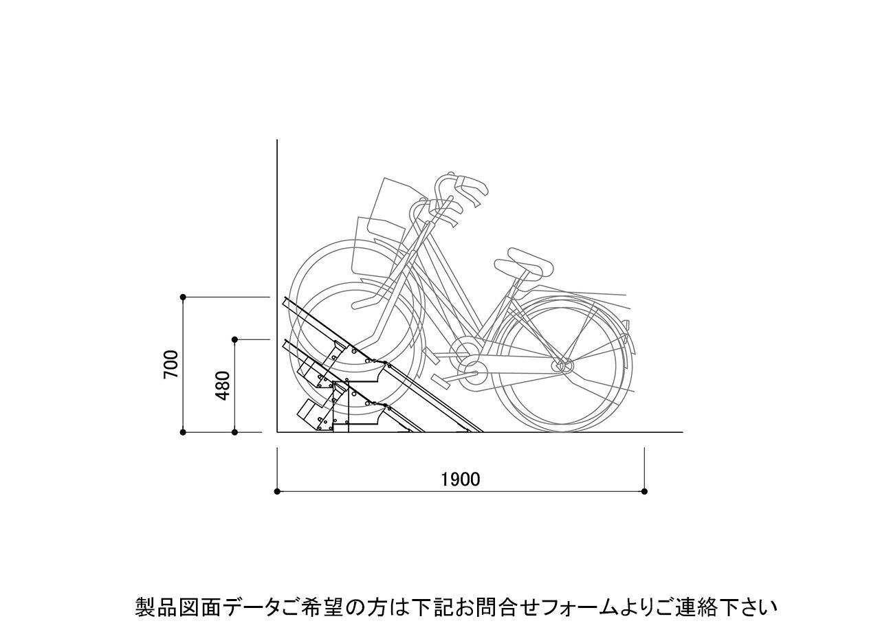 駐輪機：DKR-9の駐輪場断面図。
