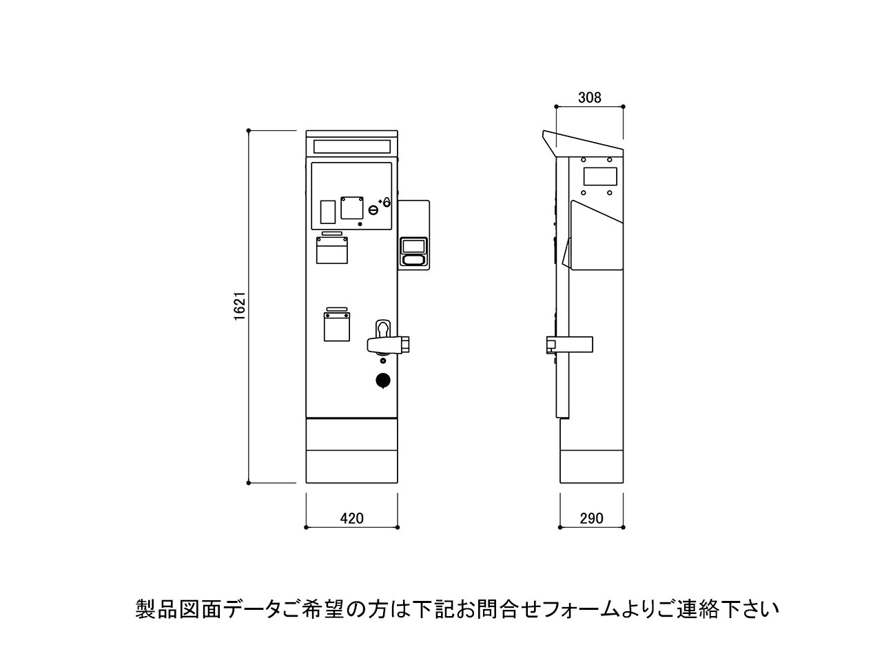 精算機：ES-400の対応駐輪機の駐輪場設計図面。