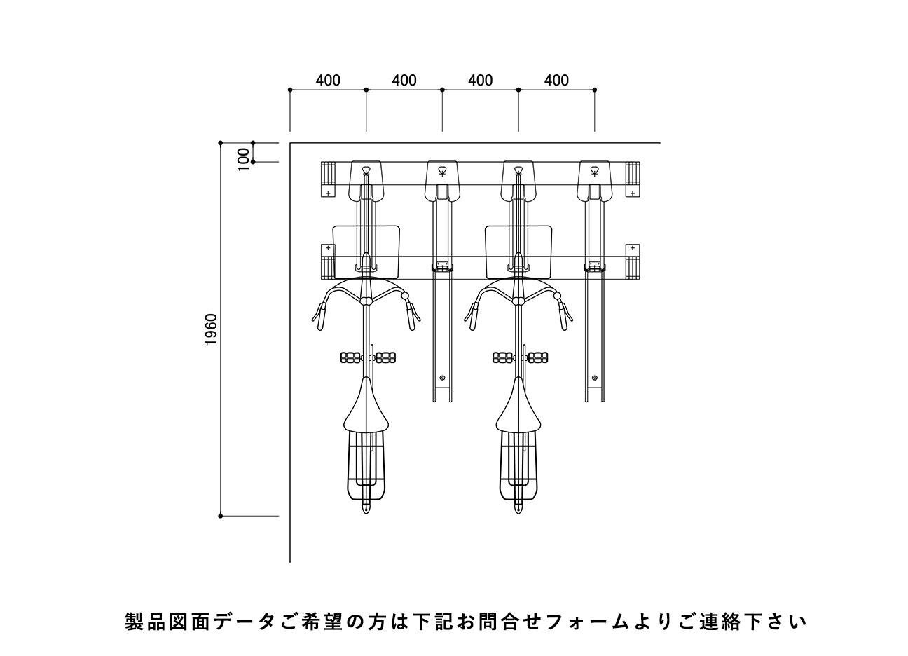 駐輪機：SCR-R200の駐輪場平面図。