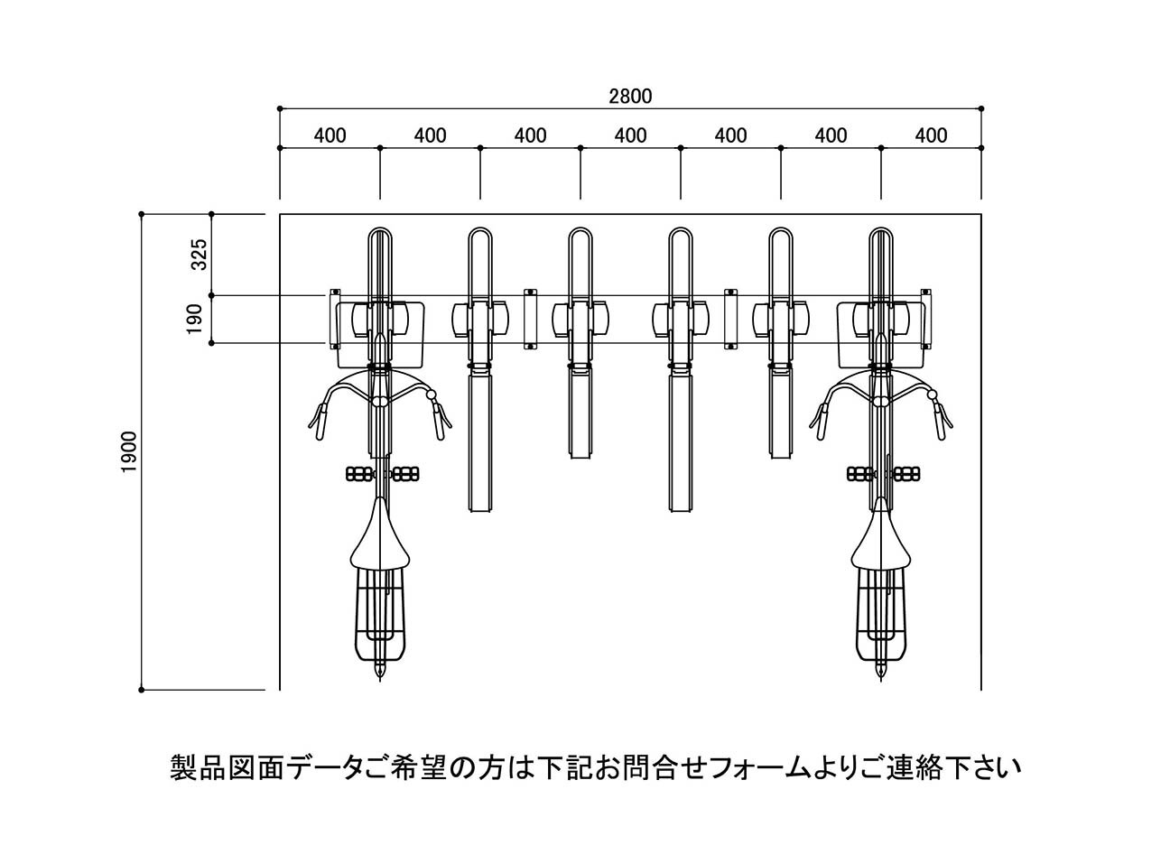 駐輪機：SD-400の駐輪場平面図。